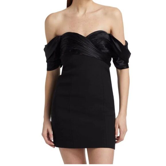 Cinq à Sept Sibyl Off-The-Shoulder Mini Dress in Black NWT